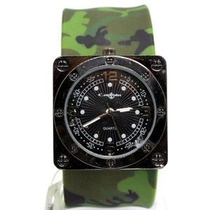 Captain by Collezio 35mm Watch, Gun Metal Tone,Camo Snap Close Band Nordstrom
